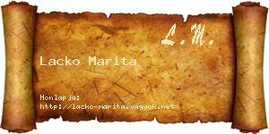 Lacko Marita névjegykártya