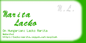 marita lacko business card